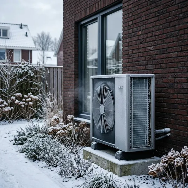buitenunit warmtepomp bevroren