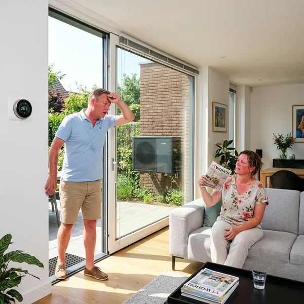 warmtepomp te warm in huis